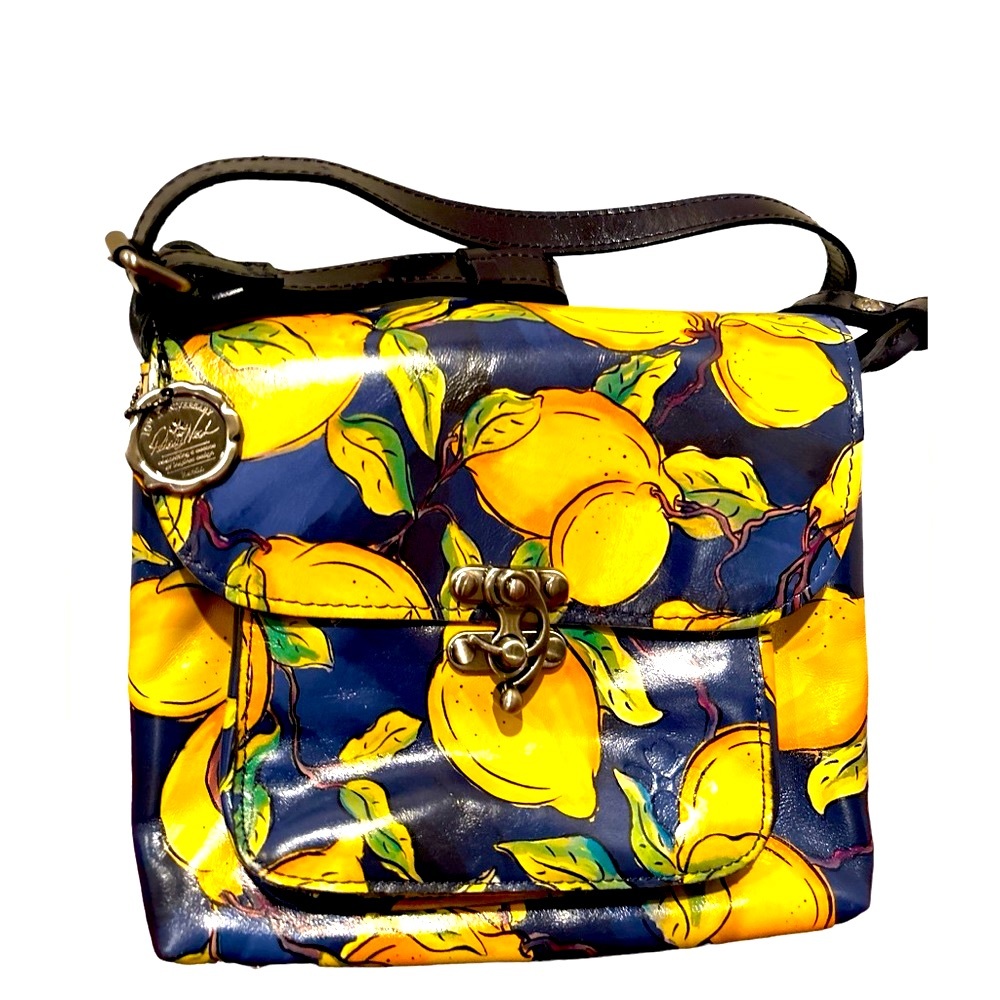COPY - Patricia Nash leather handbag. Positano Limon design on Italian Leather.